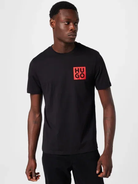 HUGO Tricou Detzington / roșu negru