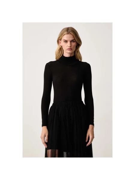 Top Twinset z kaszmiru do golfa czarny