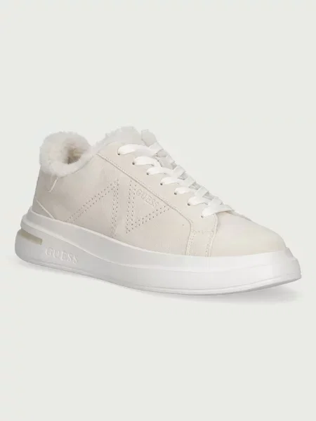 Guess ELBA sneakers pentru bărbați din piele întoarsă bej