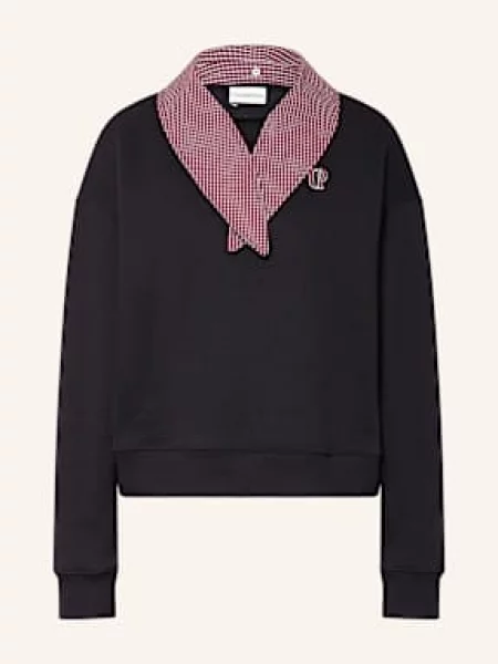 Claudie Pierlot Bluza Nierozpinana Z Odpinanym Kołnierzem blau granatowa