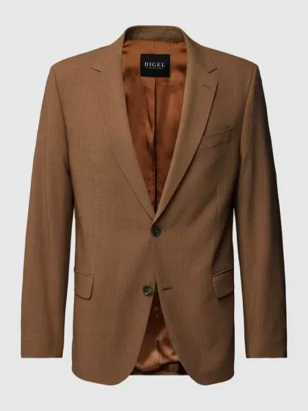 Marynarka na dwa o kroju modern fit z dodatkiem żywej wełny model ‘Damian’ Digel beżowa