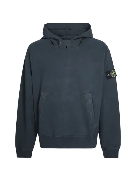 Hanorac cu glugă Stone Island cu strasuri albastru