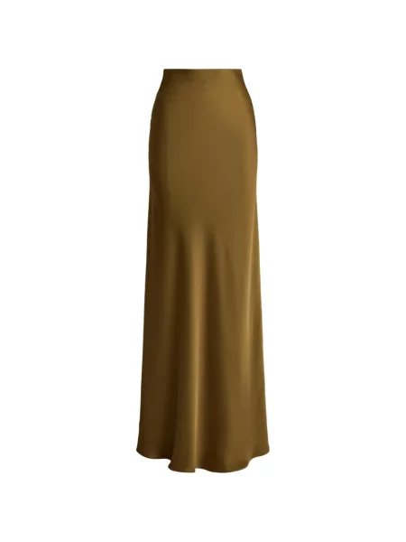Fusta maxi Lauren Ralph Lauren din satin maro