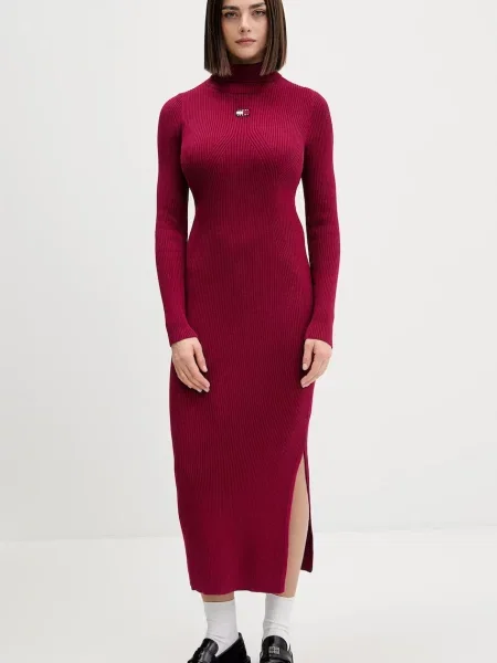 Tommy Jeans sukienka bordowa