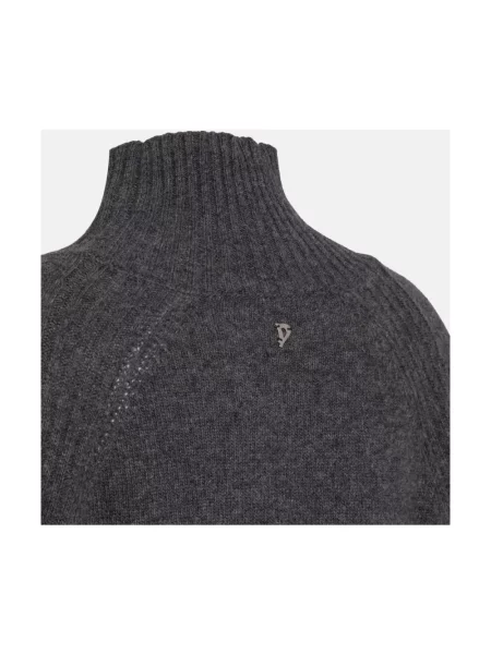 Sweter z golfem Dondup wełniany do golfa szary