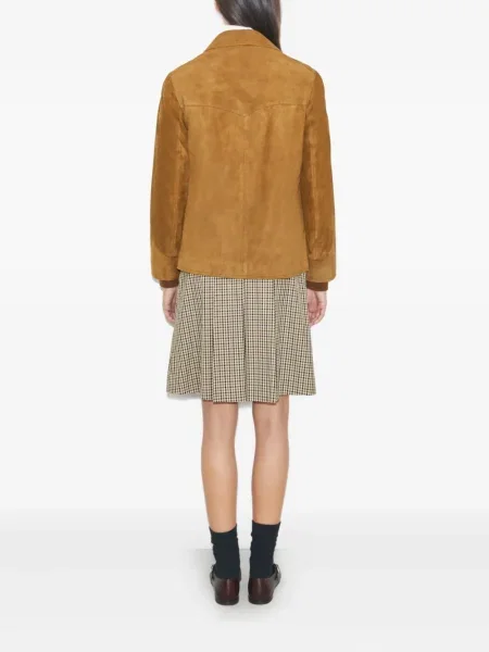 Sacou Tory Burch din piele de căprioară maro