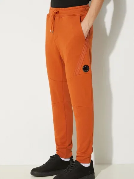 C.P. Company pantaloni de trening din Diagonal Raised Fleece Lens Sweatpants portocaliu