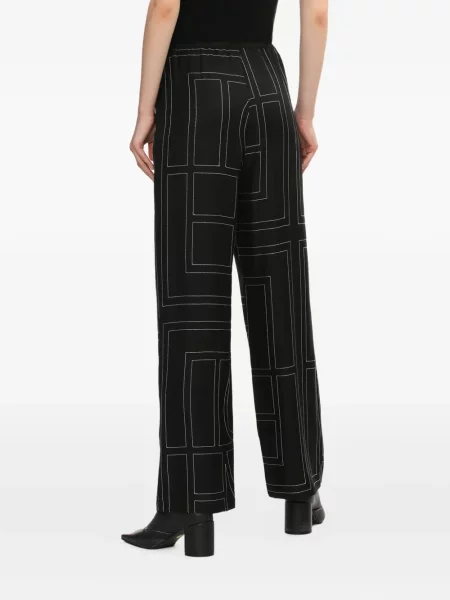 Pantaloni Toteme cu imprimeu geometric negru