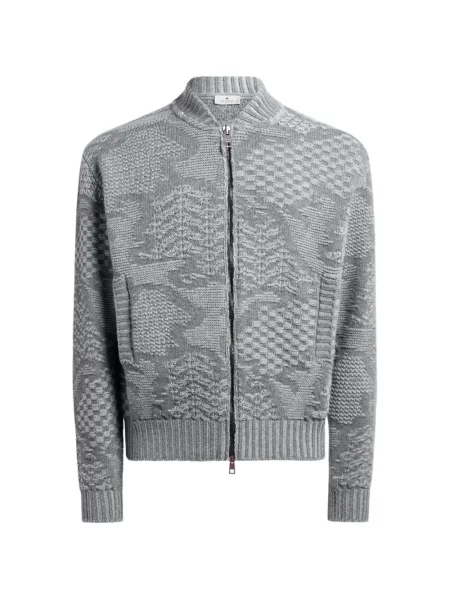Geacă bomber Etro de lână gri