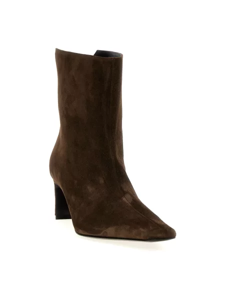 Buty do kostki Khaite skórzane brązowe
