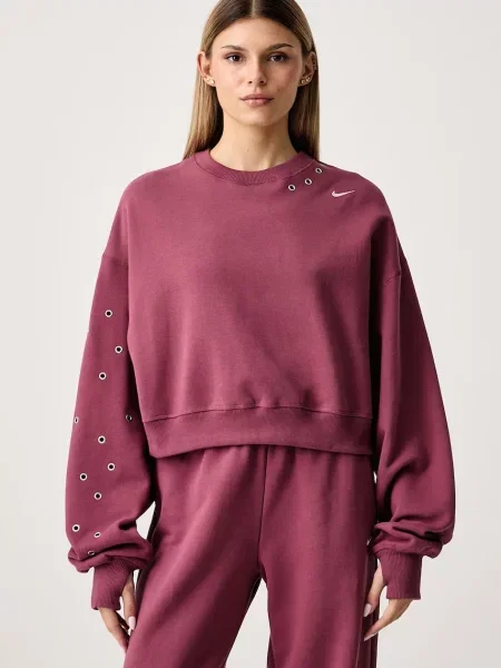 Nike Sportswear melegítőfelső női pamuttal Studio Fleece rózsaszín