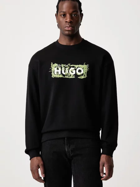 HUGO Blue hanorac pentru bărbați din Niviocrew negru
