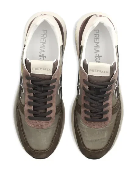 Sneakerși Premiata din piele de căprioară verde