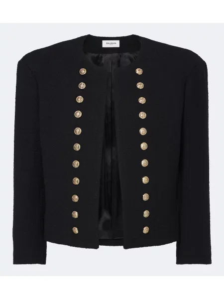 Geacă Balmain de lână negru