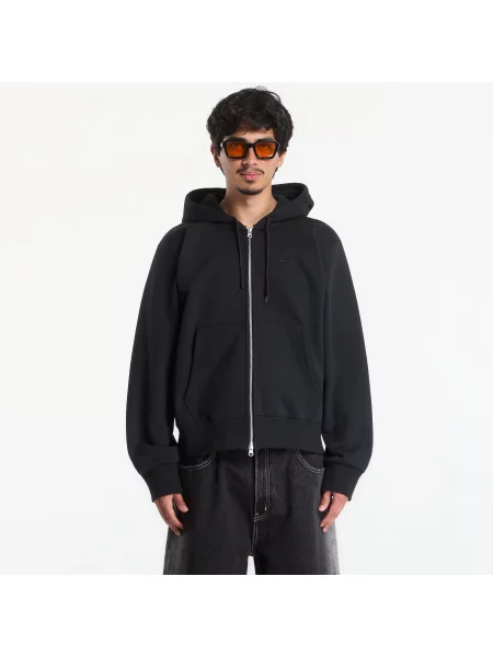 Hanorac cu glugă Nike din fleece negru