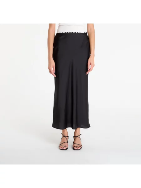 Sukně GUESS Sibilla Long Satin Skirt Black M černé