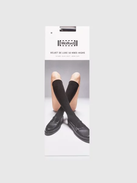 Бархатные носки Wolford черные