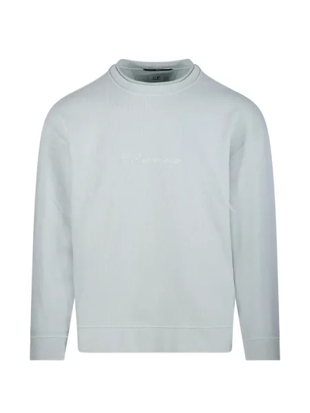 Dukserice C.p. Company s okruglim izrezom s autogramom plava