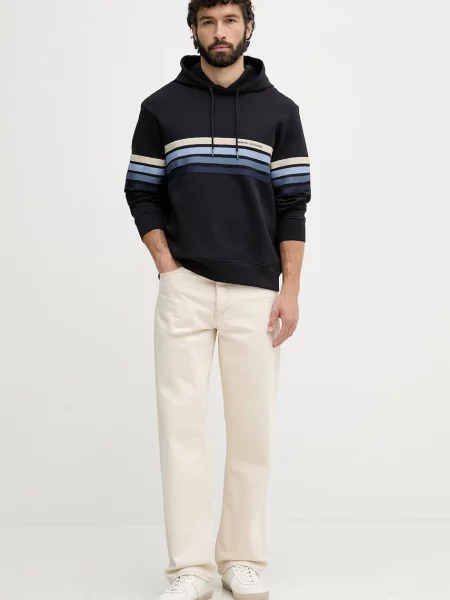 Armani Exchange pulover s kapuco modra