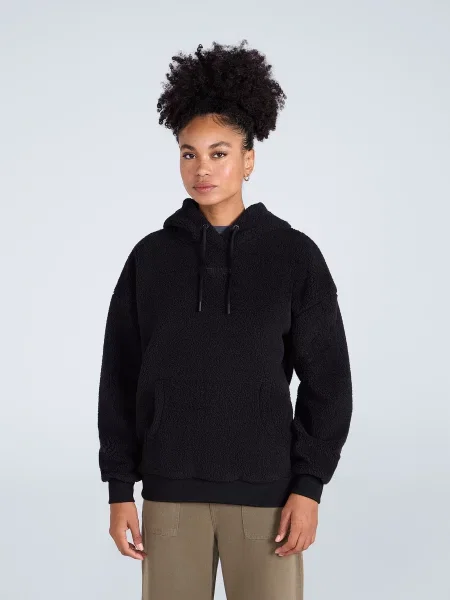 Polarowa bluza z kapturem Black czarna