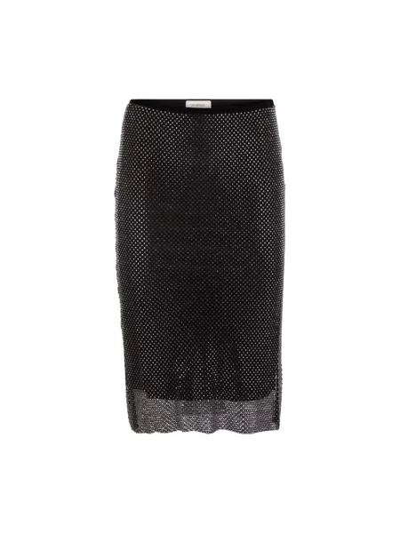 Spódnica Sportmax z kryształkami z siateczki czarna
