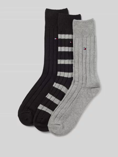 Skarpety z mieszanki bawełny w zestawie 3 szt. Tommy Hilfiger czarne
