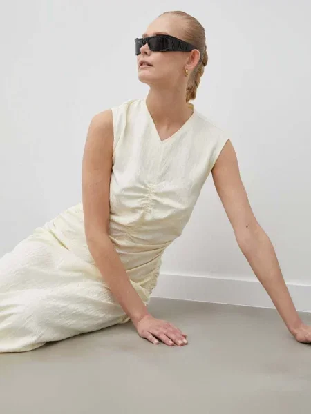 Rochie midi drept galben