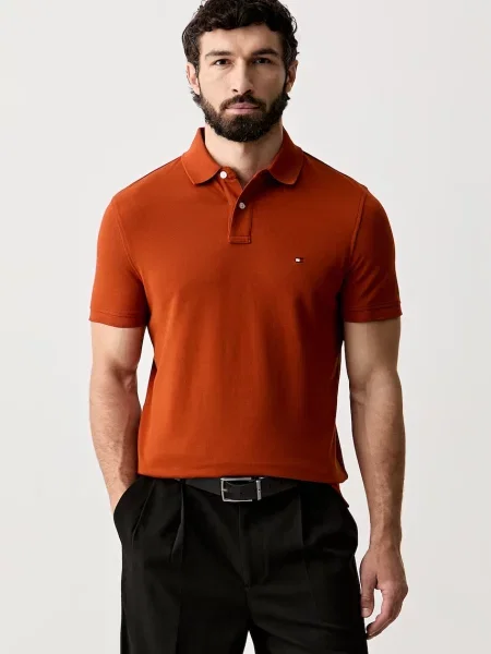 Tricou polo Tommy Hilfiger portocaliu