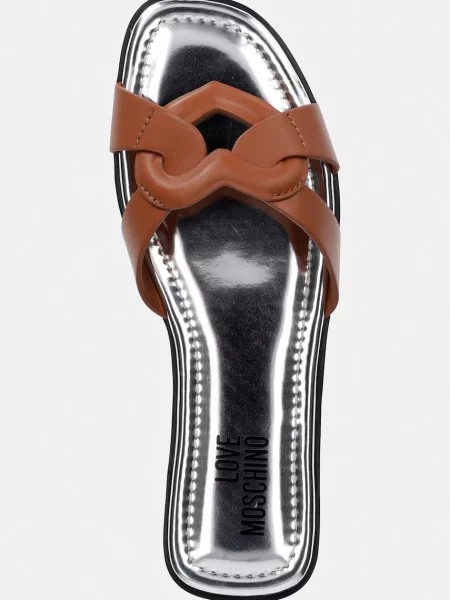 Кожаные шлепанцы Love Moschino