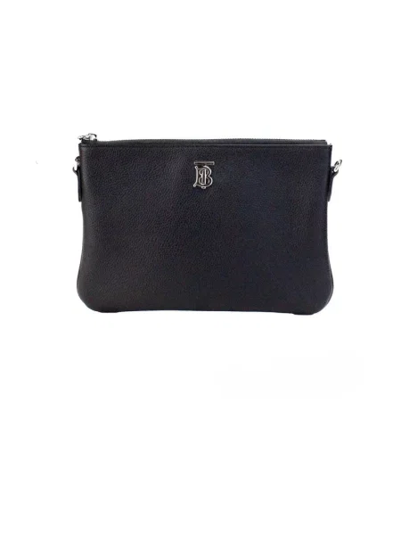 Torebka crossbody Burberry skórzana szara