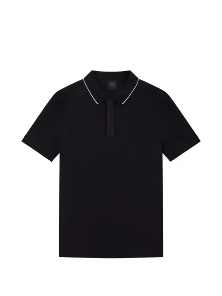 Къс поло тениска Armani Exchange черно