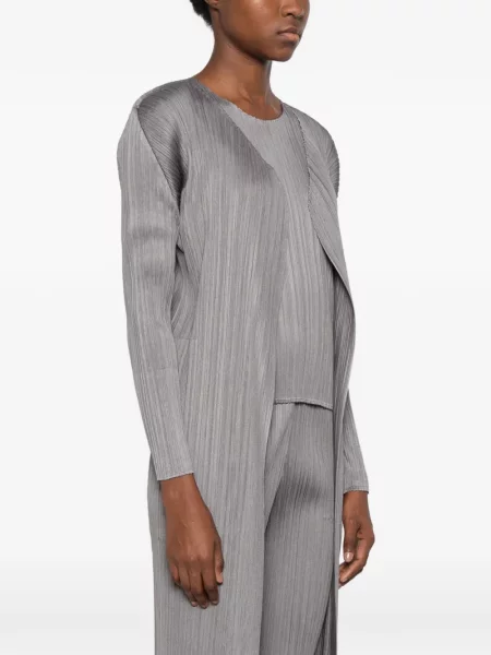 Lung cardigan Pleats Please Issey Miyake gri