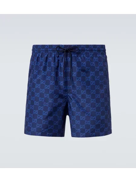 Slip de baie Gucci cu dungi albastru