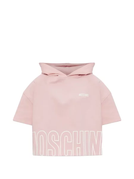 Hanorac cu glugă Moschino cu autograf roz