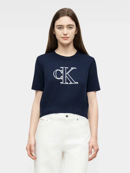 Calvin Klein Jeans Póló tengerészkék fehér