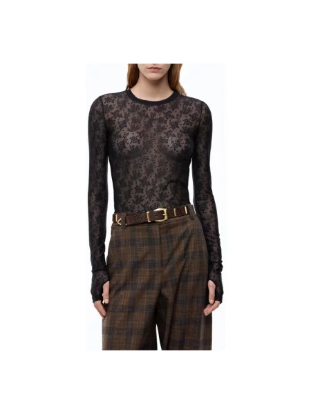 Top Pinko tiulowy czarny
