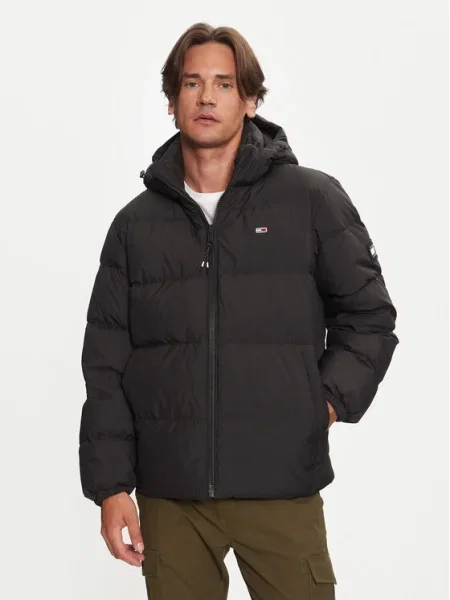 Tommy Jeans Пухено яке Essential черен