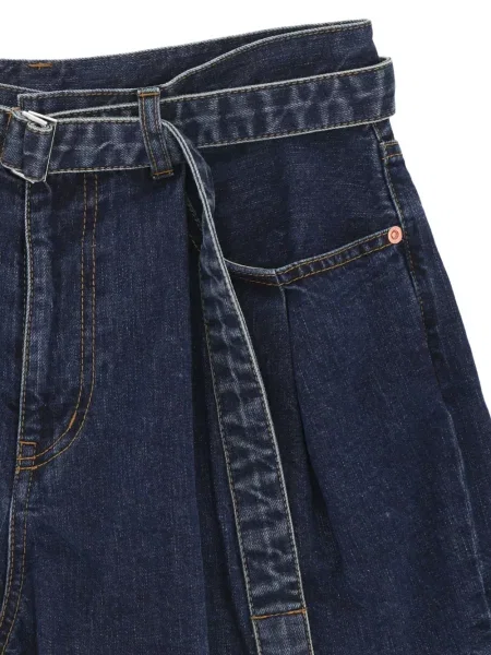 Cu centură pantaloni scurți Sacai albastru