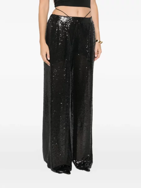 Pantaloni Amazuìn cu paiete negru