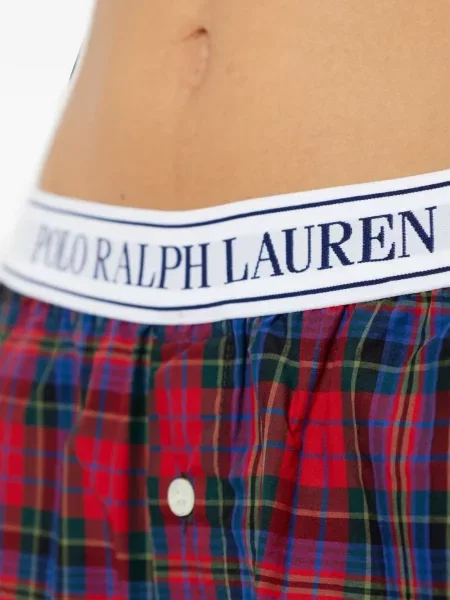 Къс топ Polo Ralph Lauren бродиран на райета сиво
