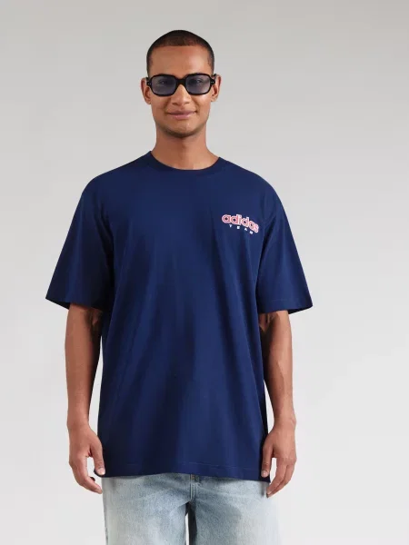 ADIDAS ORIGINALS Marškinėliai ultramarino mėlyna skaidri / rubinų raudona balta
