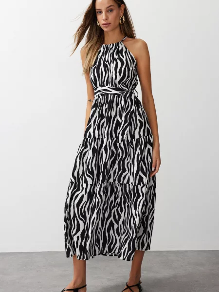 Trendyol Rochie de vară negru alb