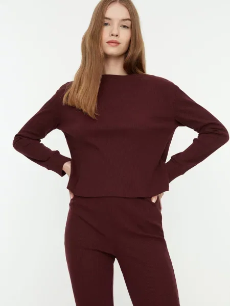 Trendyol Pijama bordeaux roșu