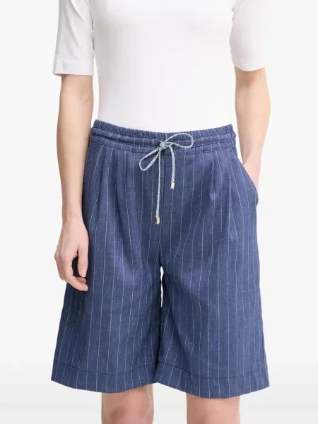 Prugaste kratke hlače La Petite Française s vezicama plava