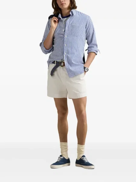 Ленена карирана риза Polo Ralph Lauren бродирана синьо