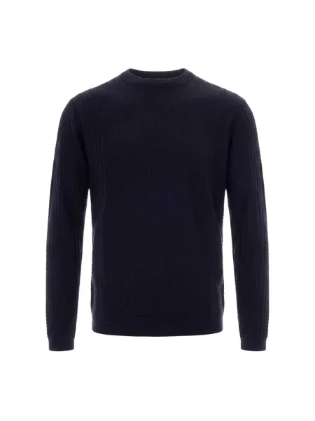 Sweter Emporio Armani wełniany niebieski