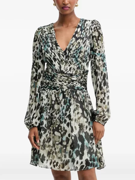 Rochie mini Guess cu decolteu în V negru