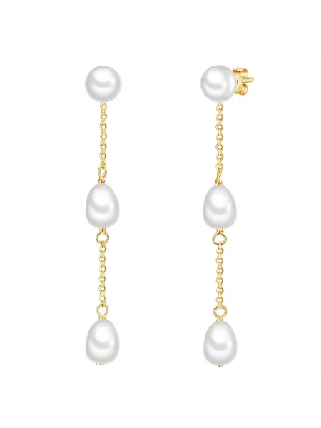 Valero Pearls Uhani zlato-rumena / biserno bela