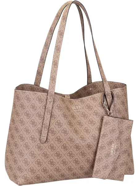GUESS Nakupovalna torba Brenton / svetlo rjava