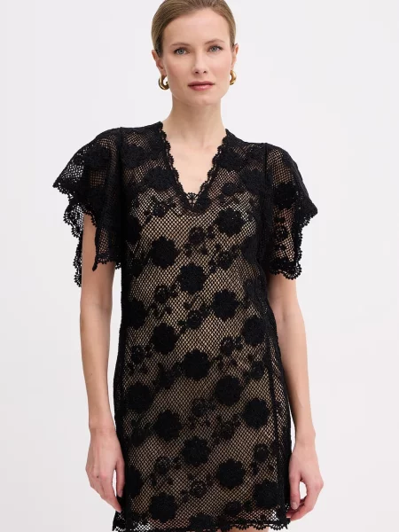 Dzianinowa sukienka dzianinowa Twinset czarna